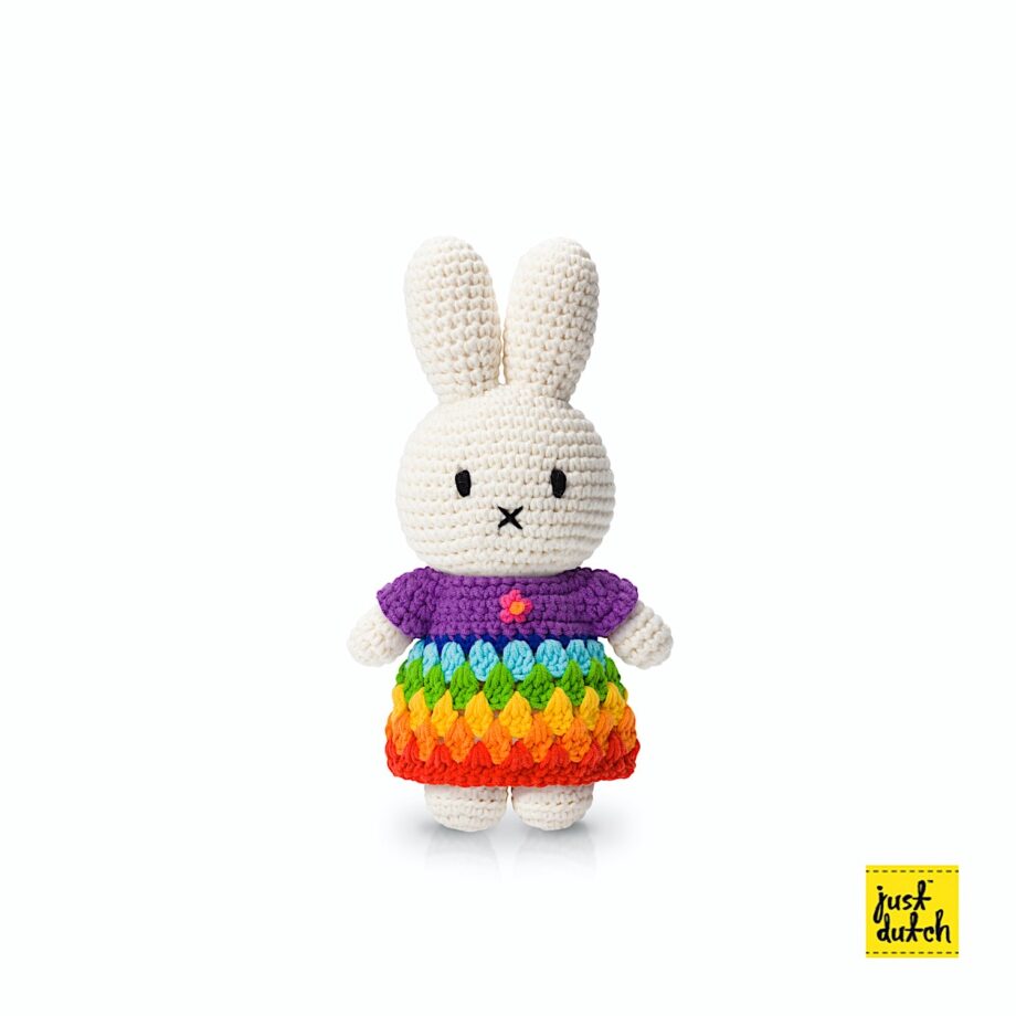 Peluche doudou lapin – Miffy Rainbow – Just Dutch – JD9593